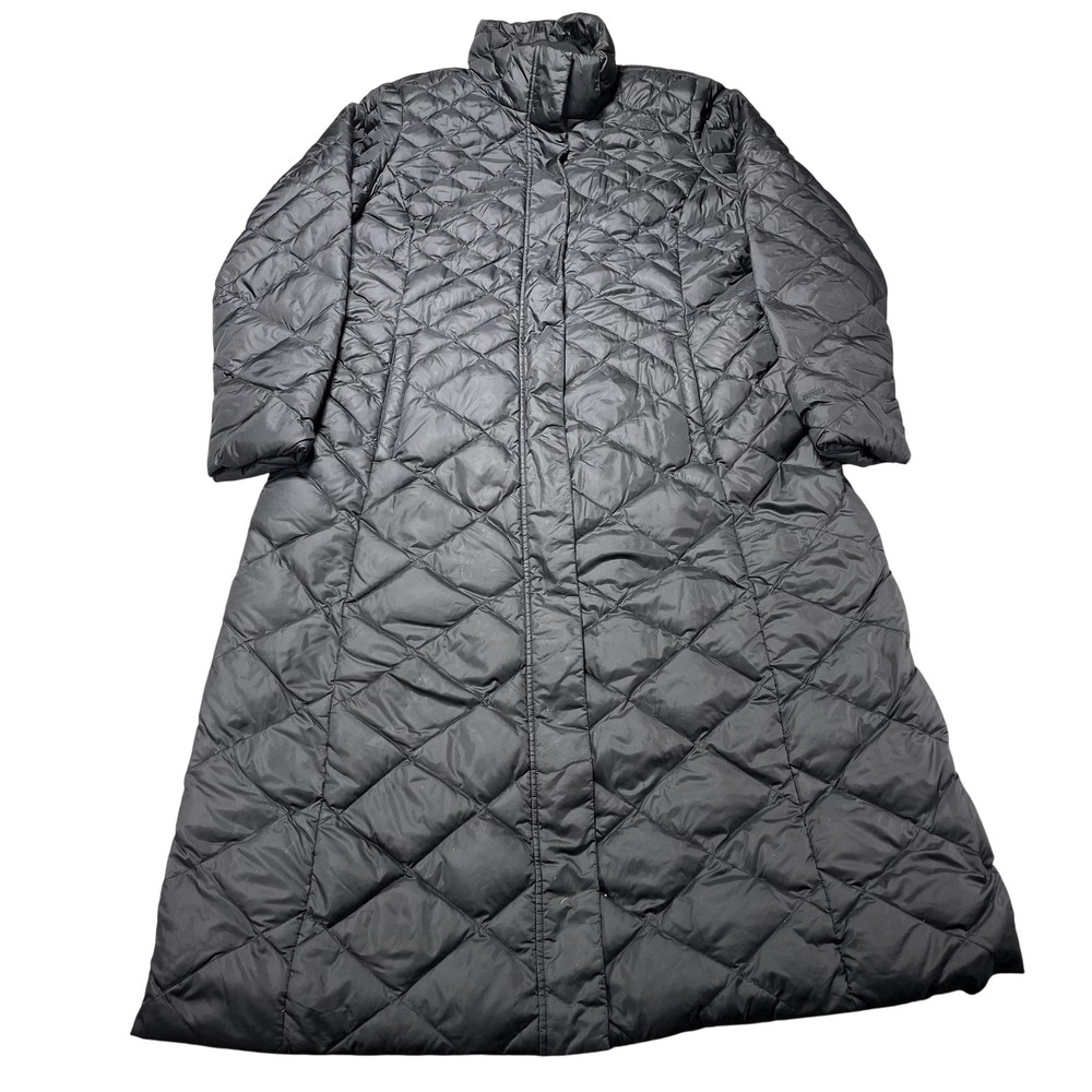 The North Face Coat Womens Medium Black 550 Down Long Puffer Quilted Winter